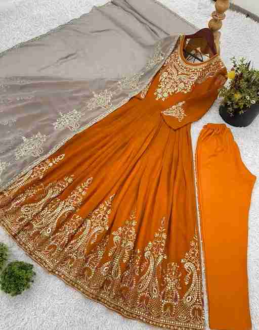 Fancy Designer Gown With Pent And Duppata
