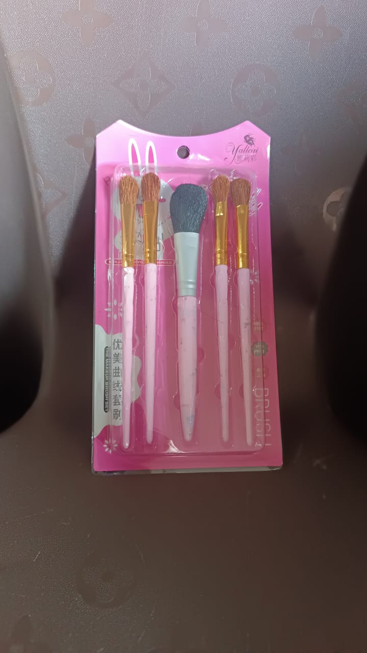 5pc Makeup Brush Tools Kit (5 Pcs Set Mix Color)