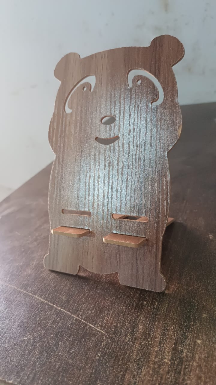 Wooden Cartoon Shape Design Mobile Stand (1 Pc)