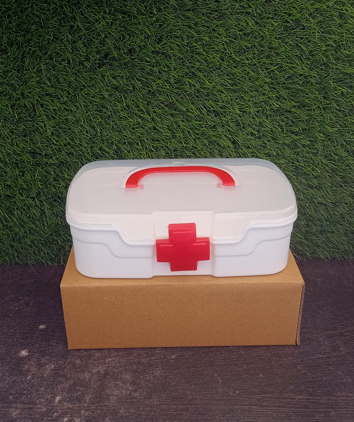 12734 Medical Box 1 Piece Indoor Outdoor Medical Utility Medicine Storage Box Detachable Tray Medical Box Multi Purpose Regular Medicine First Aid Box With Handle Transparent Lid