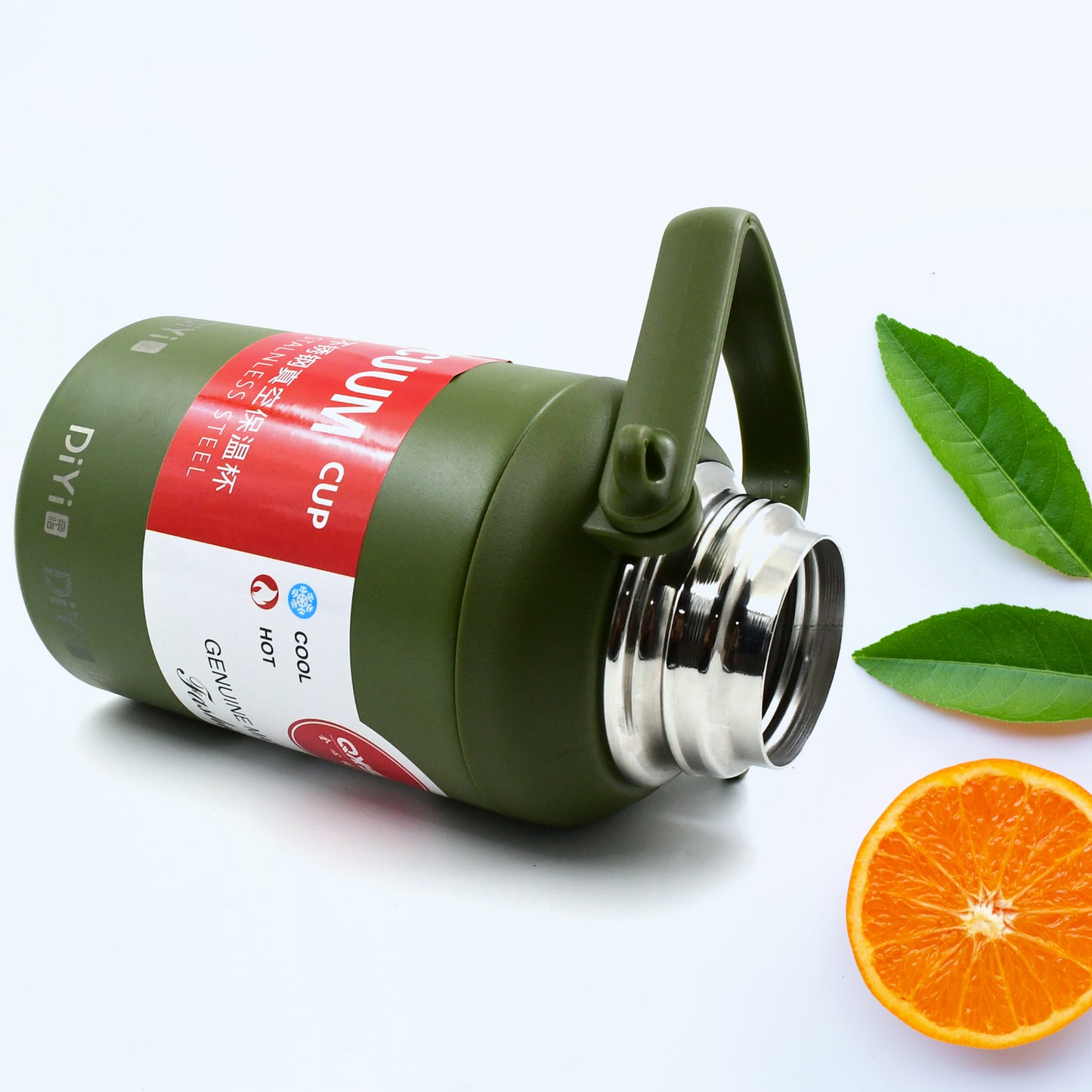 13041 Stainless Steel Vacuum Insulated Water Bottle Cup Leak Proof Flask For Tea Coffee Reusable Water Bottle With Hanging Strap Bottle For Hot Cold Drinks Wide Mouth Water Flask (900 Ml Mix Color)