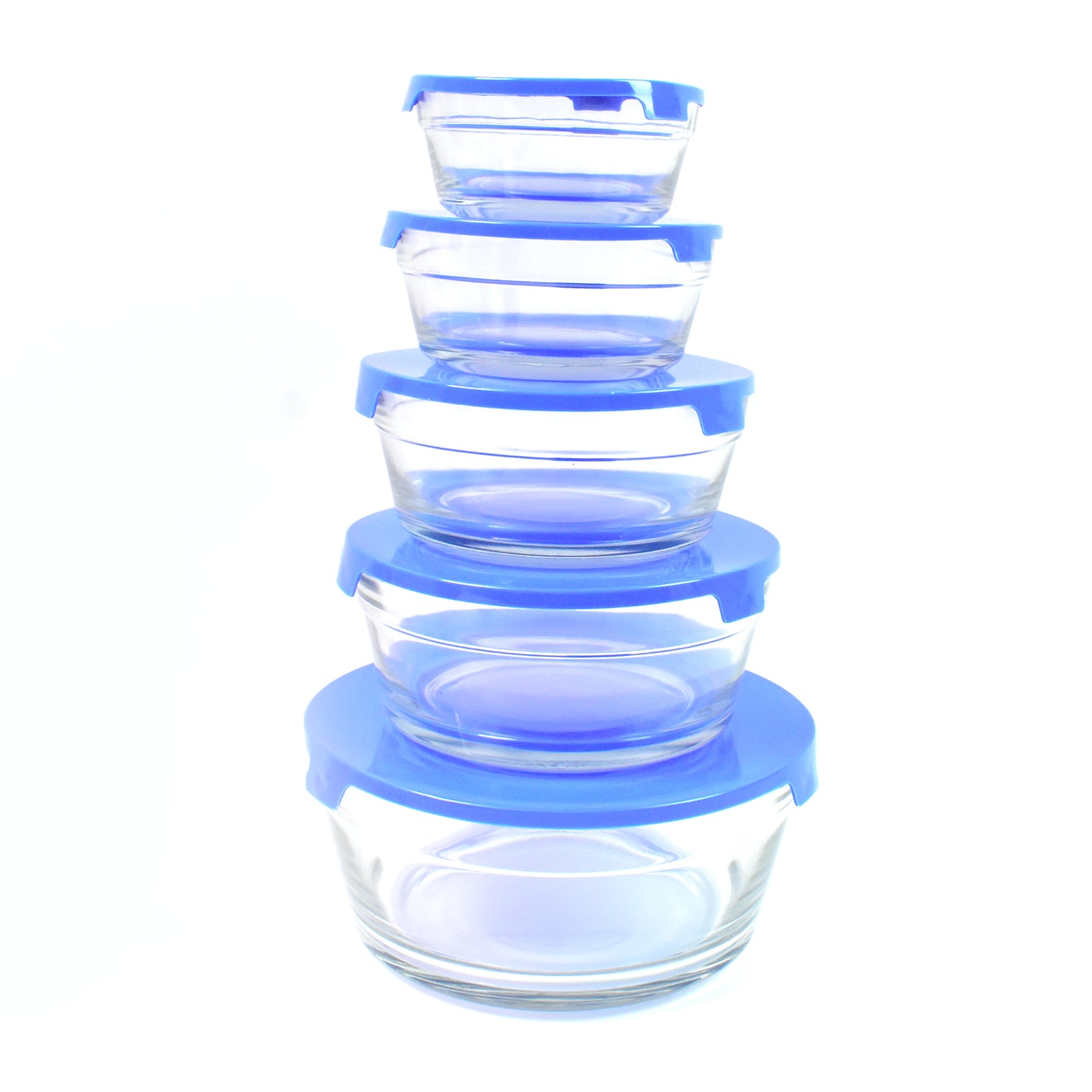 Modern Glass Bowl Set Mixing Storage Bowls With Lids (5 Pcs Set)
