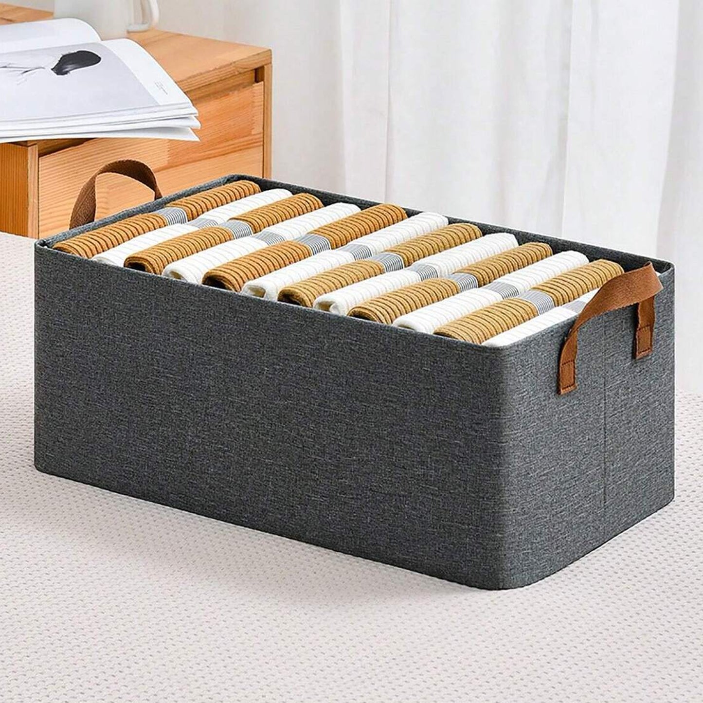 Cloth Storage Baskets Closet Storage Bins Canvas Fabric Storage Basket For Shelves Basket Organizers For Shelf Storage Bins For Clothes (4827 Cm)