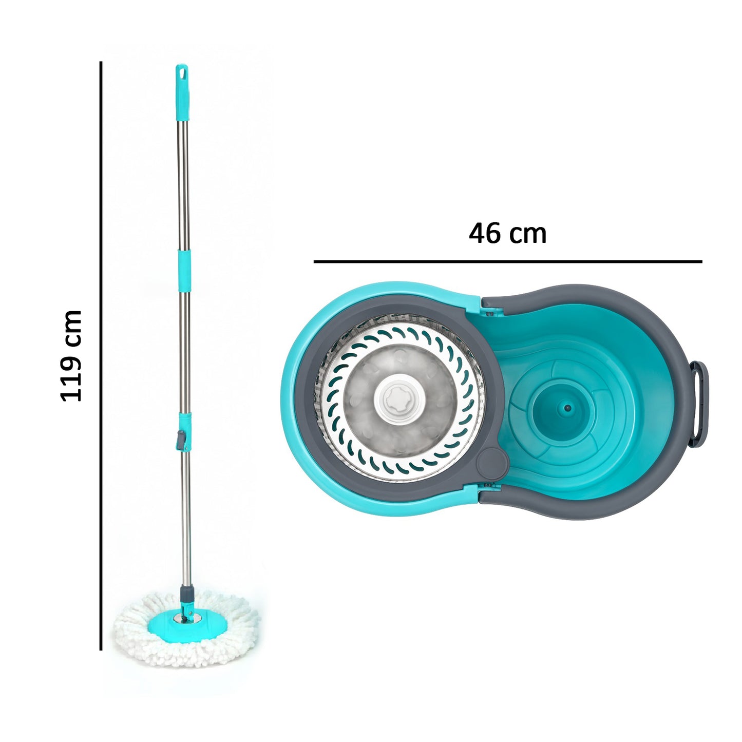 4942 Quick Spin Mop With Steel Spin Bucket Floor Cleaning Easy Wheels Big Bucket Floor Cleaning Mop With Bucket