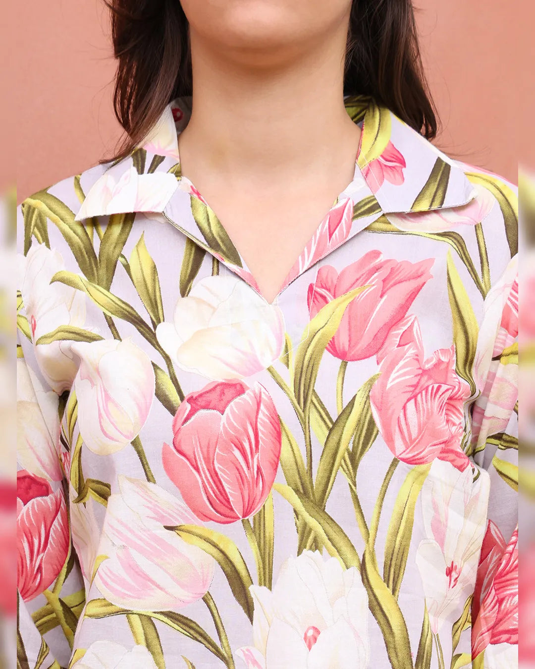 Multi-Color Floral Printed Cotton Co-ord Set