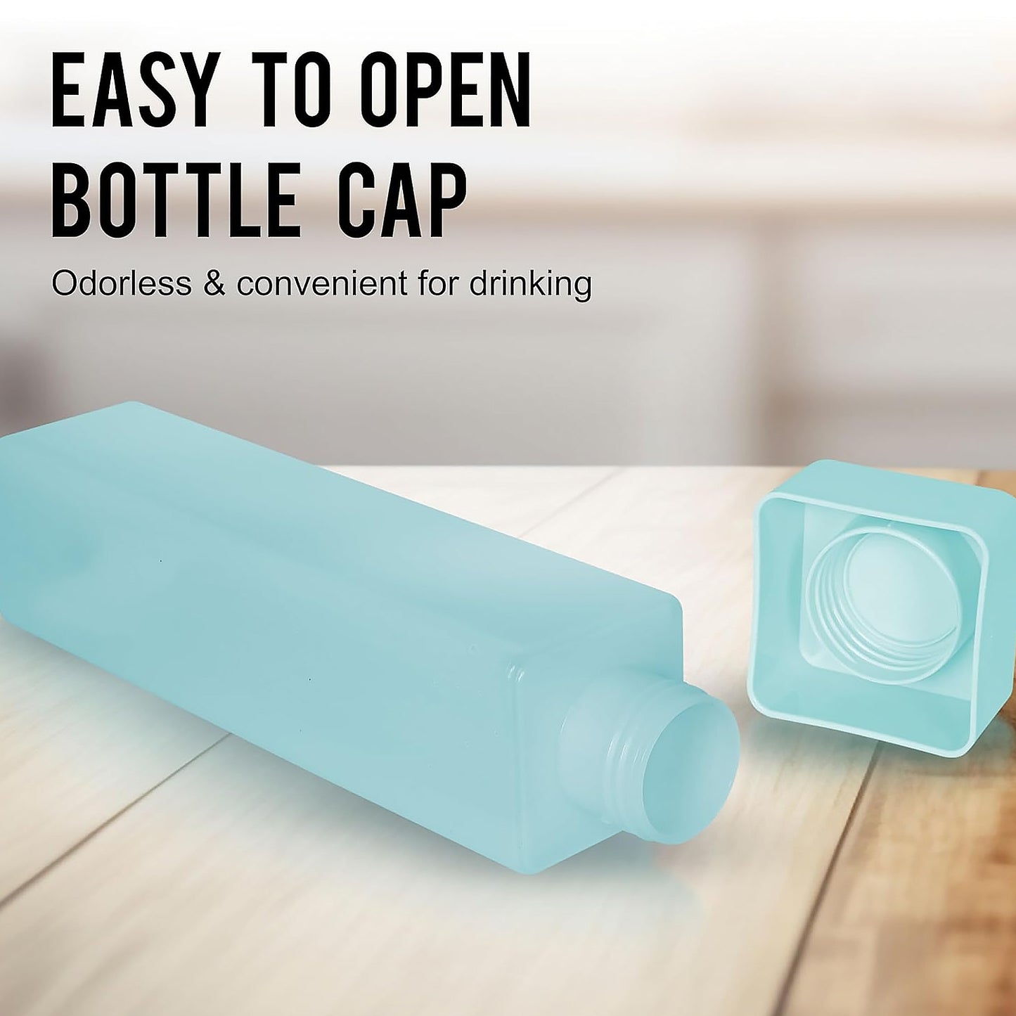 12981 Large Capacity Plastic Water Bottle Office Bottle Gym Bottle Home Kitchen Leakproof And Bpa Free Drinks Bottle Square Water Drink Juice Bottle Wide-mouth Bpa Free Leak-free Lightweight (1 Pc Mix Color 1000 Ml Approx)