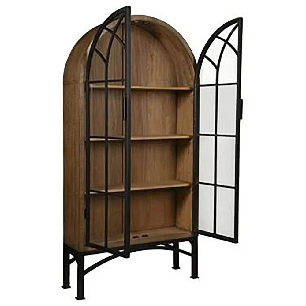 Stone Haven Victoria China Cabinet in Antique Natural and Blackr
