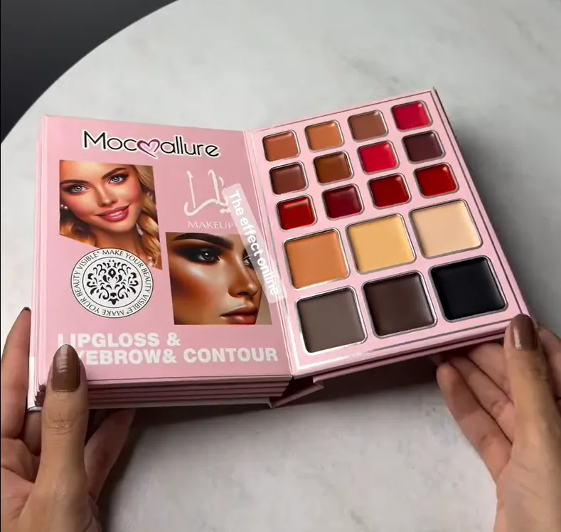 All-in-One Makeup Book Palette – Eyeshadow, Lip Colors & Face Contour Kit