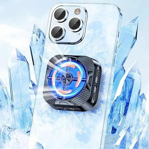 Ultra Mobile Rapid Cooling Fan Magnetic Heat Sink | Semi-Conductor Cooling Chip | Lightweight Mobile Phone Cooler for Mobile Gaming, Streaming, Outdoor Vlog