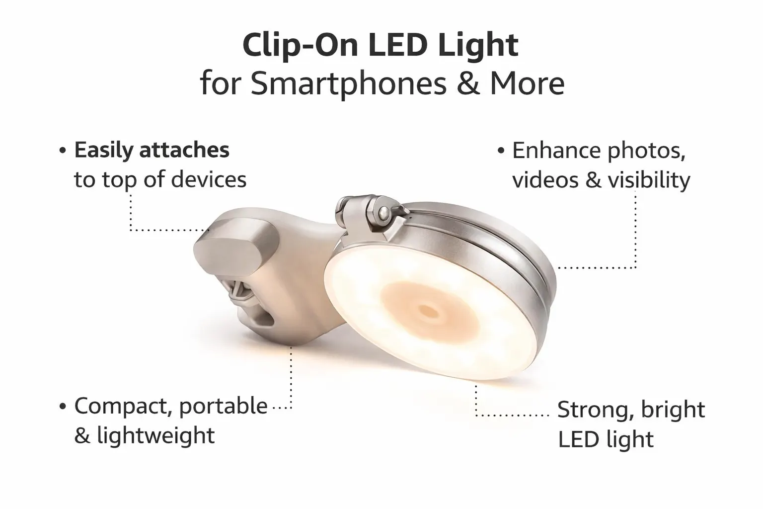 Attachable Mobile Flashlight with Strong LED Light