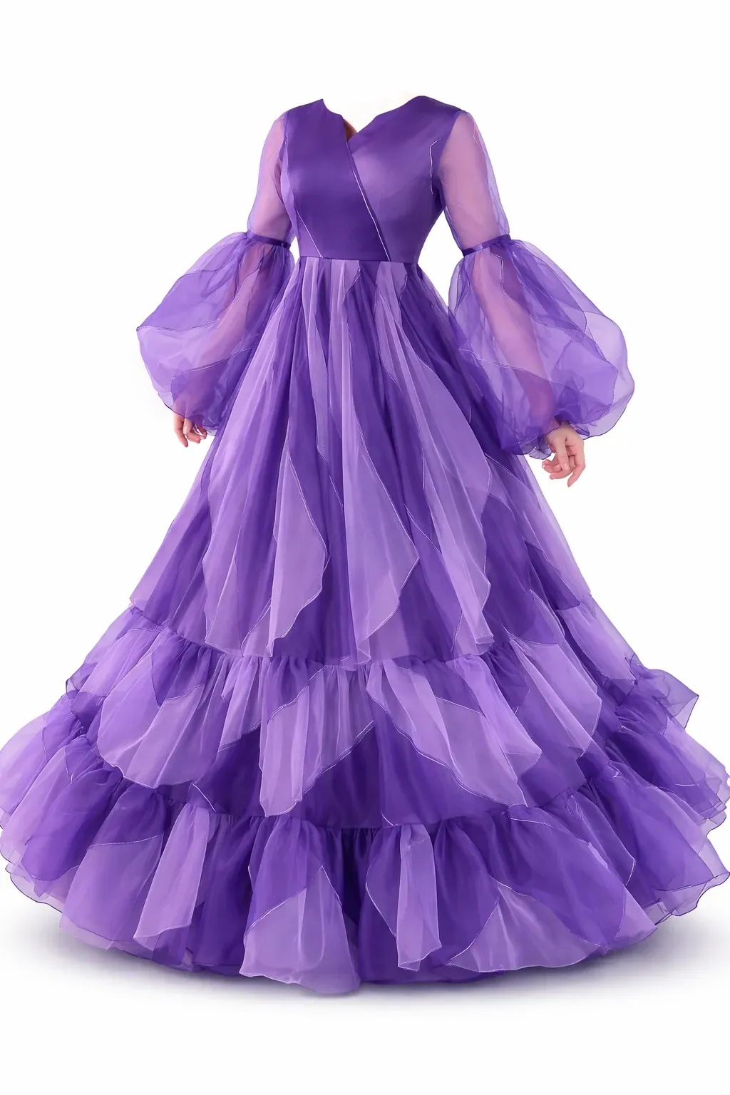 Women Purple Designer Flared Party Wear Gown