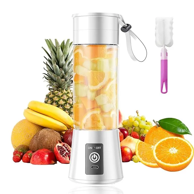 Portable Blender for Shakes and Smoothies - Cordless Personal Travel Small Blender with USB Rechargeable Battery, 6 Stainless Steel Blades, Mini Sports Cup