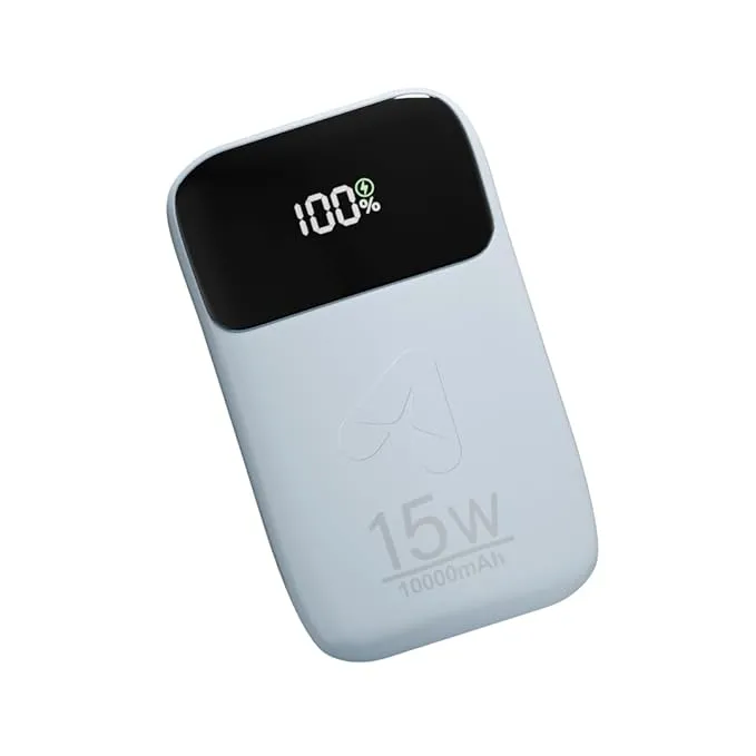 PowerFlex 20000mAh Power Bank with 15W Wireless Fast Charging, Dual Built-in Cables, LED Display & Quick Charge Support