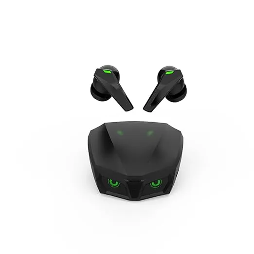 Bluetooth 5.3 Wireless Gaming Earbuds, 50ms Ultra Low Latency, LED Lights, 48H Playback