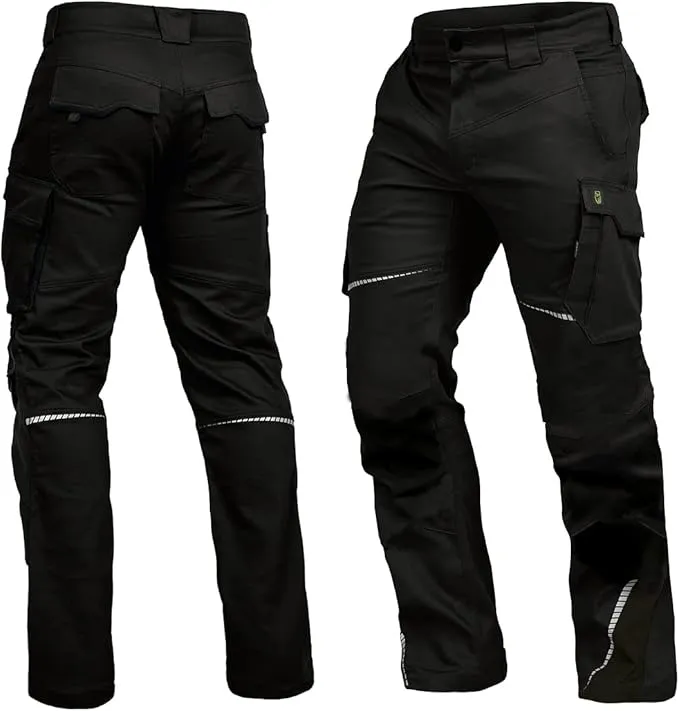Flex-Line Workwear Work Trousers with Spandex (Flex-line) - black/grey