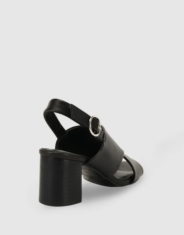 Sherrif Shoes Black Casual Back Strap Open Toe Sandals