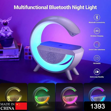 1393   3-in-1 Multi-function Led Night Lamp With Bluetooth Speaker Wireless Charging For Bedroom For Music Party And Mood Lighting - Perfect Gift For All Occasions