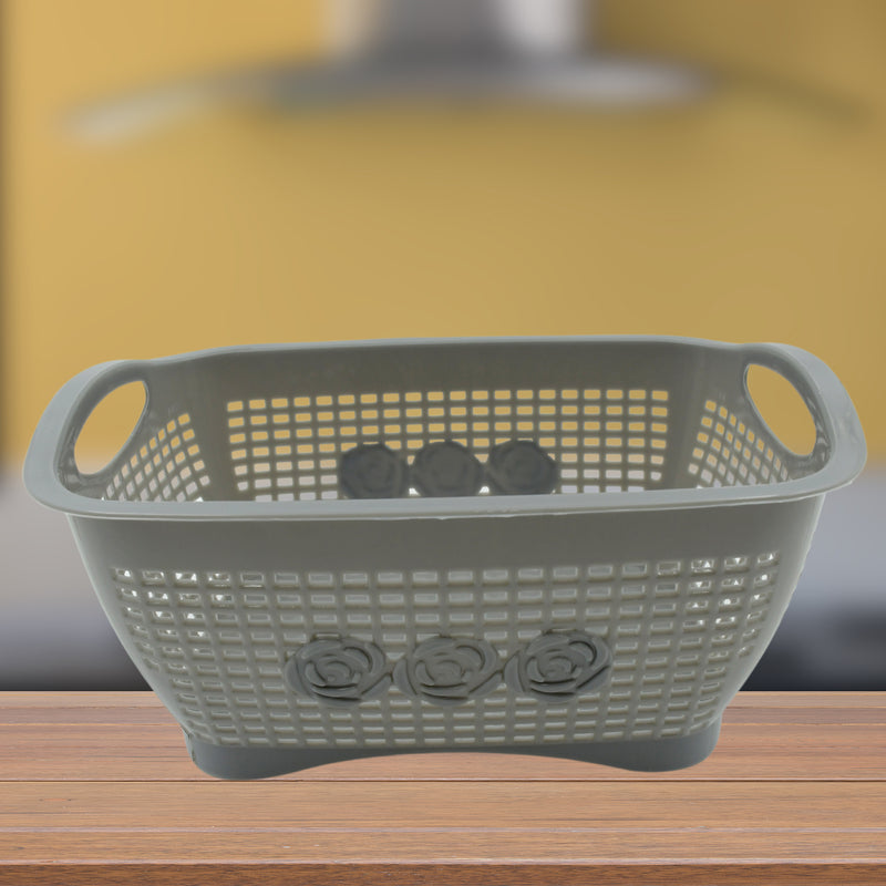 5546 Multipurposes Plastic Basket Organizer For Kitchen Countertop Cabinet Bathroom With Lid Plastic Storage Basket For Store Fruits Vegetables Magazines Cosmetics Stationary (1 Pc  Mix Color )