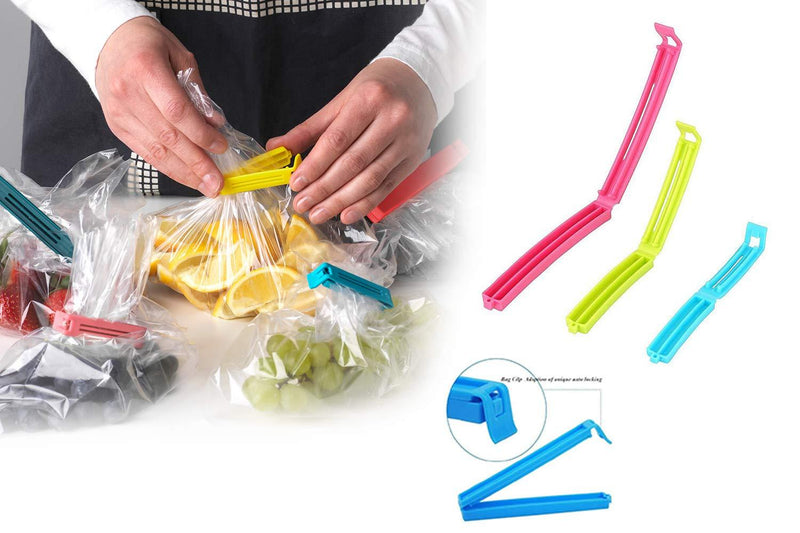 105 Plastic Snack Bag Clip Sealer Set (18 Pcs Multicolour)