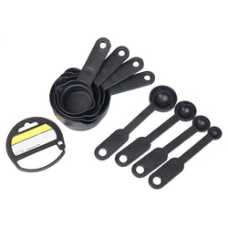 106 Plastic Measuring Cups And Spoons (8 Pcs Black)