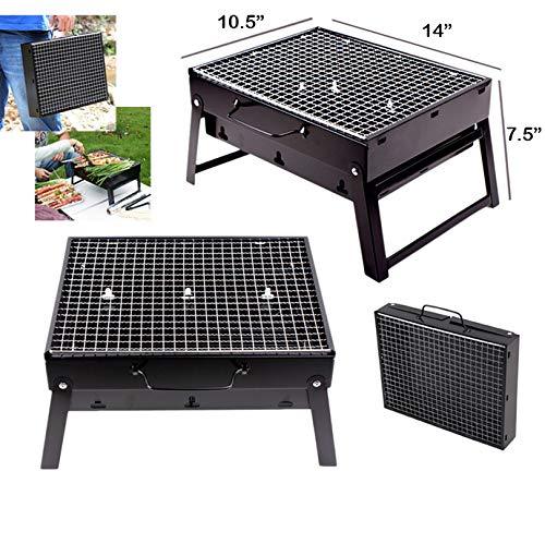 126 Folding Barbeque Charcoal Grill Oven (Black Carbon Steel)