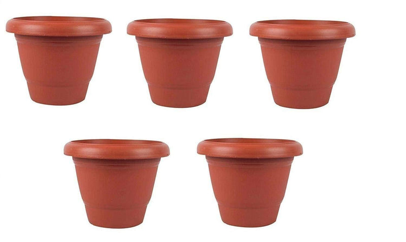 0822 Garden Heavy Plastic Planter Potgamla  (Brown Pack Of 1)