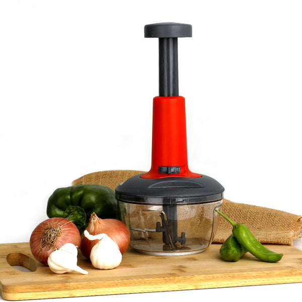 5901 Matte Finish Manual Hand Press Chopper For Kitchen Mini Handy  Compact Chopper With 3 Blades For Effortlessly Chopping Vegetables  Fruits For Your Kitchen.