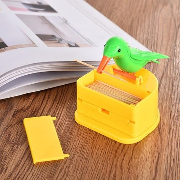 1180 Portable Automatic Bird Toothpick Storage Box