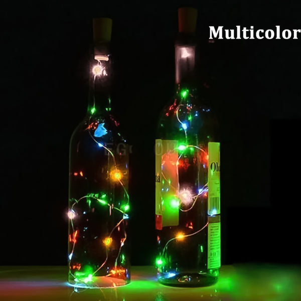 Wine Bottle Cork String Light  Multi Led  2m Cable Length Copper Wire Battery Operated (Multicolor Light  1 Pc)