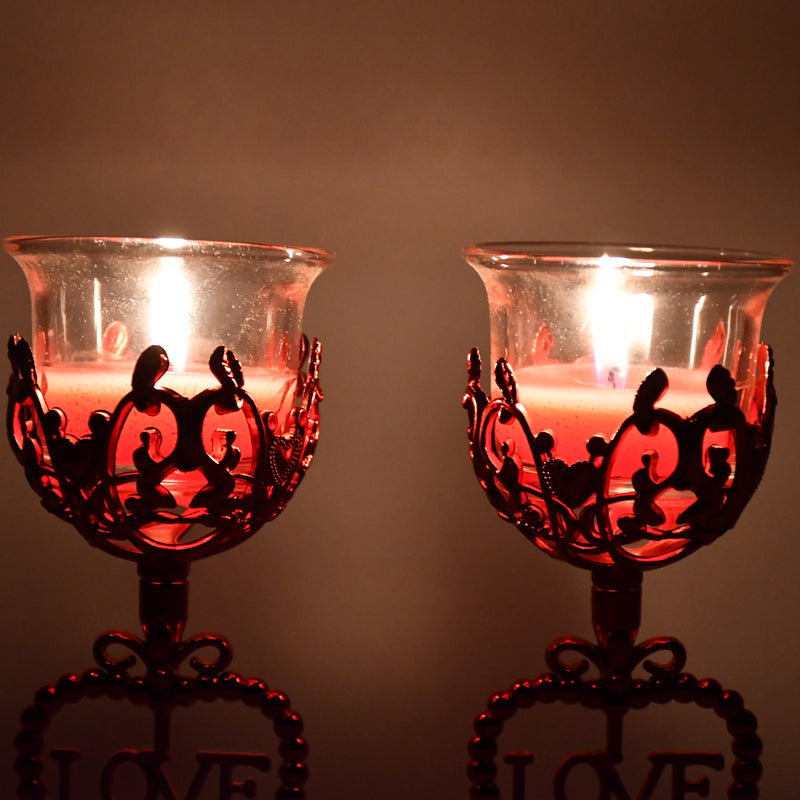 Tea Lights Holder Candle Stand (2 Pc Set)