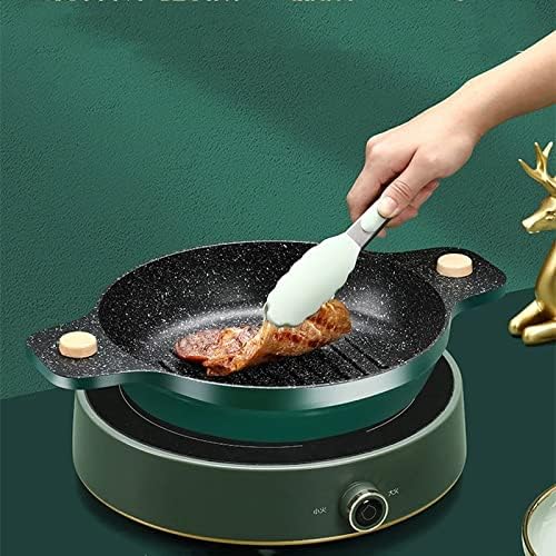 24Cm Maifan Stone Wok Set Aluminum Green Non-Stick Lid