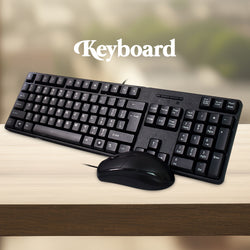 Wired Usb Keyboard 107 Keys  Mouse Set (2 Pc Set)