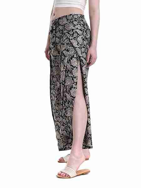 Women Printed Pure Cotton- Wrap Around Palazzo Pants