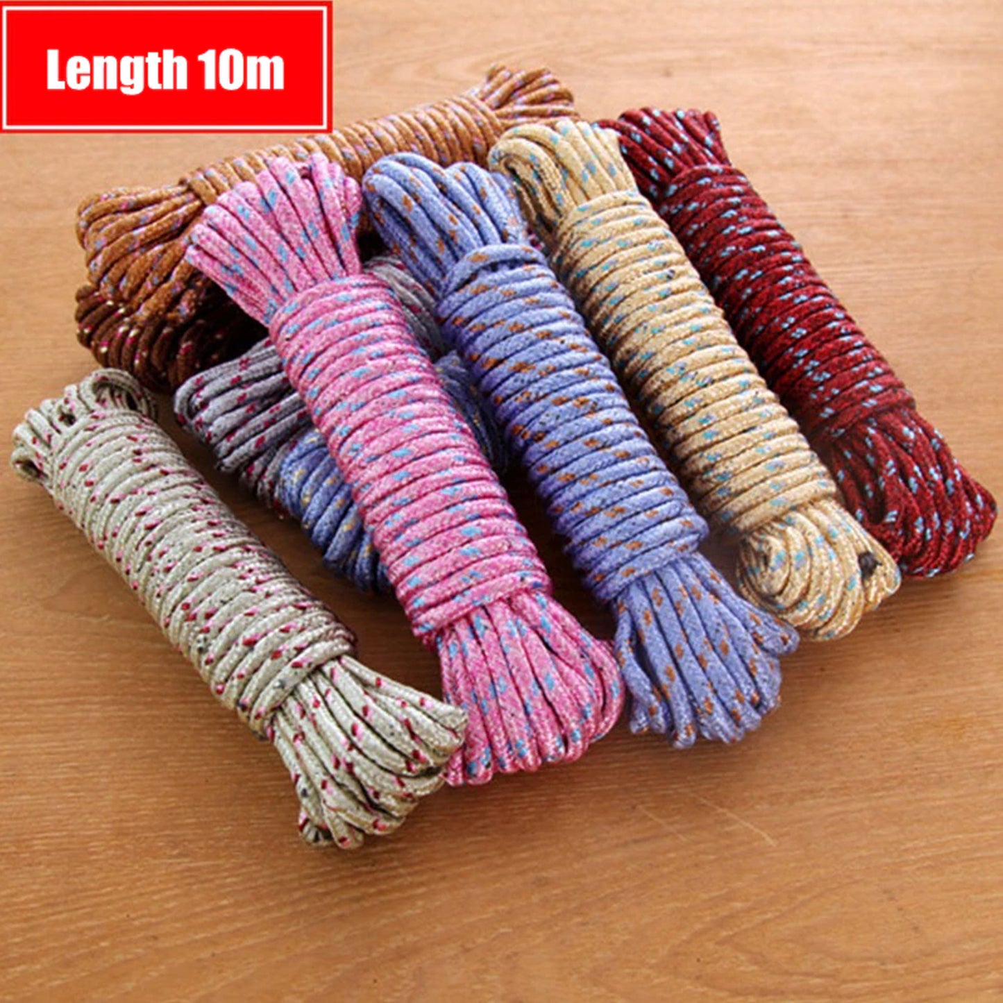 9059 10 Meter Heavy Duty Laundry Drying Clothesline Rope Portable Travel Nylon Cord Sturdy Clothes Line For Outdoor Camping Indoor Crafting Art Projects