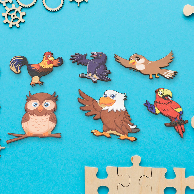 Wooden Bird Puzzle Learning Educational Board (1 Set  2820 Cm)