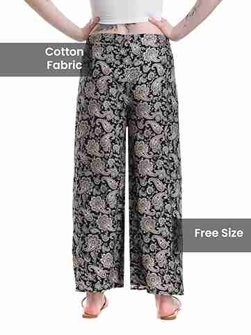 Women Printed Pure Cotton- Wrap Around Palazzo Pants