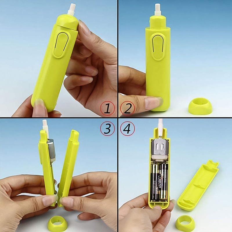 Electric Eraser Kit Automatic Pencil Eraser Battery Operated With 12 Eraser Refills