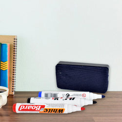 Whiteboard Marker Set (Blue Black Red) With Board Duster - Pack Of 4