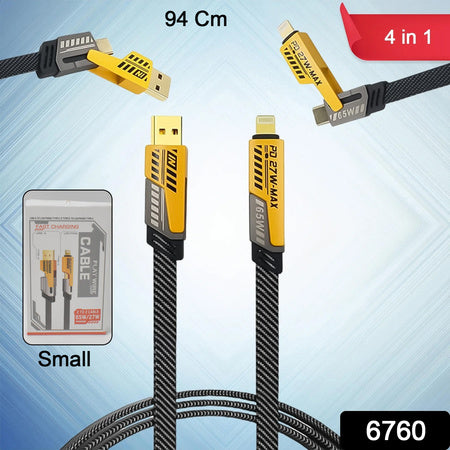 4 In 1 Charging Cable 65w Cable (1 Pc  94 Cm)