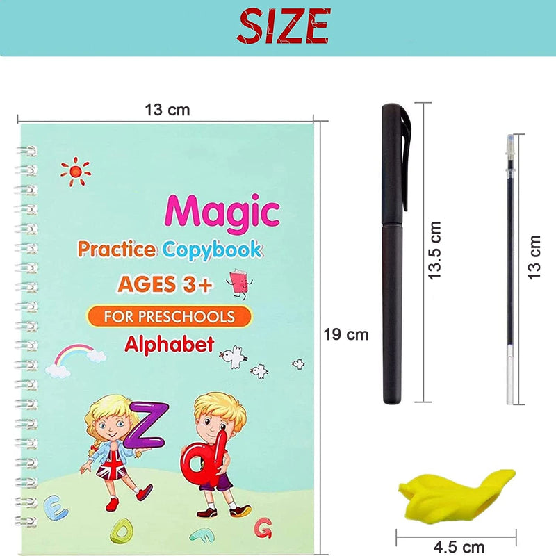 8075 4 Pc Magic Copybook Widely Used By Kids Childrens And Even Adults Also To Write Down Important Things Over It While Emergencies Etc.