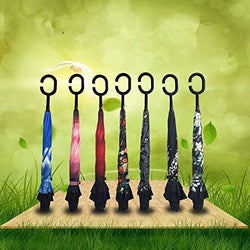 0233 Printed Travel Windproof Umbrella (Reverse Umbrella)