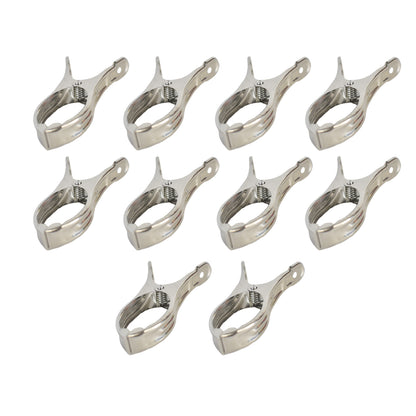 Stainless Steel Clothes Pins Beach Towel Clips (10 Pcs Set)