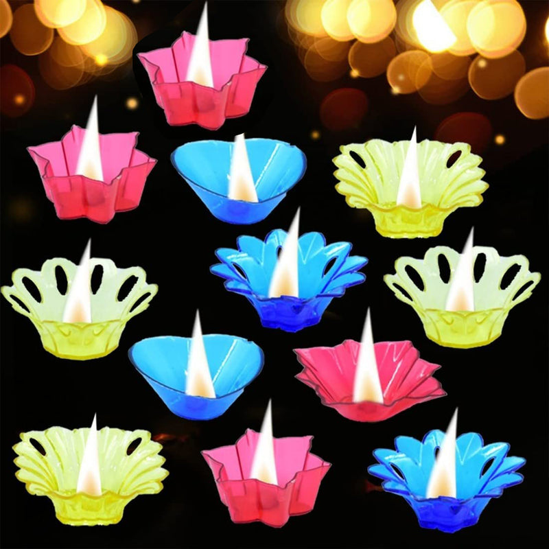 6320 Magical Reflection Diya Set With 6 Attractive Design Cup Set Of 12 Pieces