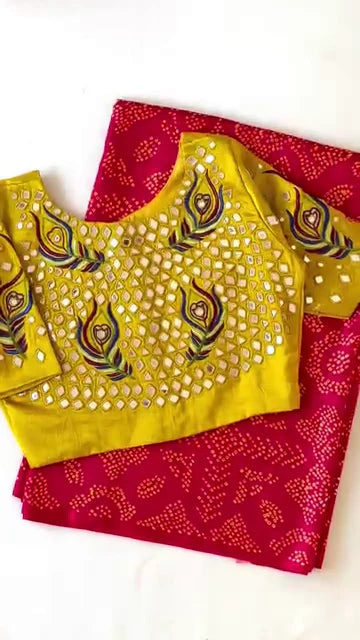 Vibrant Bandhani Blouse Sets Traditional Bandhani Prints for a Festive