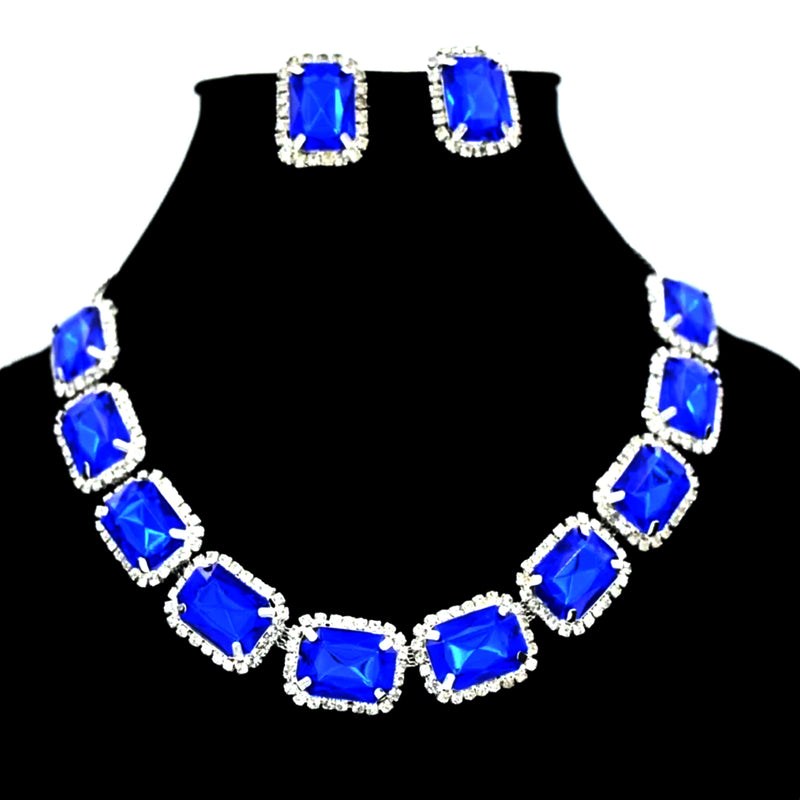 Diamond Necklace And Earrings Set (1 Set  Mix Color)