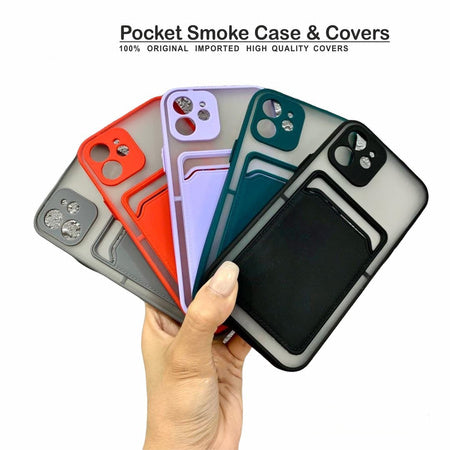 23745 Card Holder Pocket Camera Protection Smoke Back Cover  Back Cover With Pocket  Man  Woman Covercase  Dual Protection Case   Unique Case