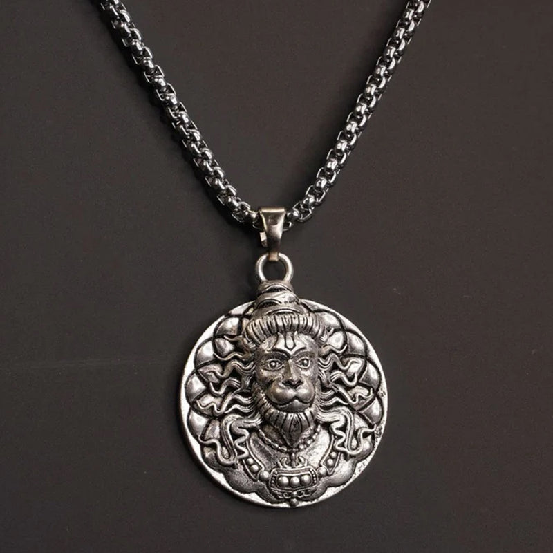 Hanuman Facelocket With Chain Pendant Necklace Chain (1 Pc)