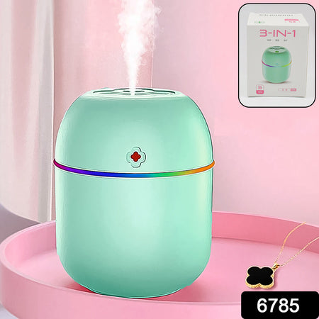 6785 Portable Lighting Mini Humidifier Usb Personal Desktop Air Humidifier For Baby Bedroom Travel Office Home With Light Cool Mist Humidifier Essential Oil Diffusers Cool Mist Humidifiers (250 Ml)