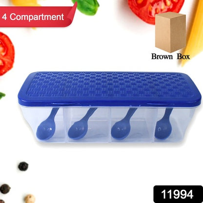Kitchen Multipurpose Air-tight 4 Sections Storage Containers  Masala Box (1 Set)
