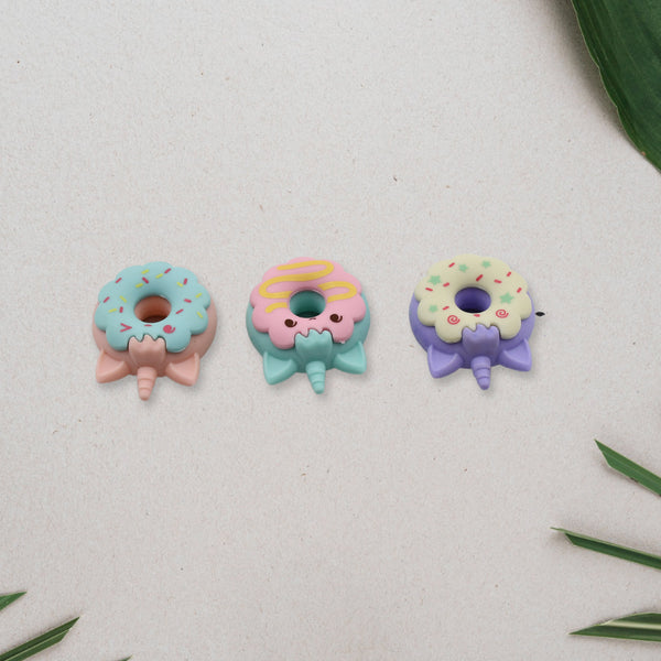 4573 Tree Small Sized Cartoon Themed Non-toxic Donut Erasers School Stationery  For Kids - Boys  Girls  Birthday Gift Return Gift (3pc Set)